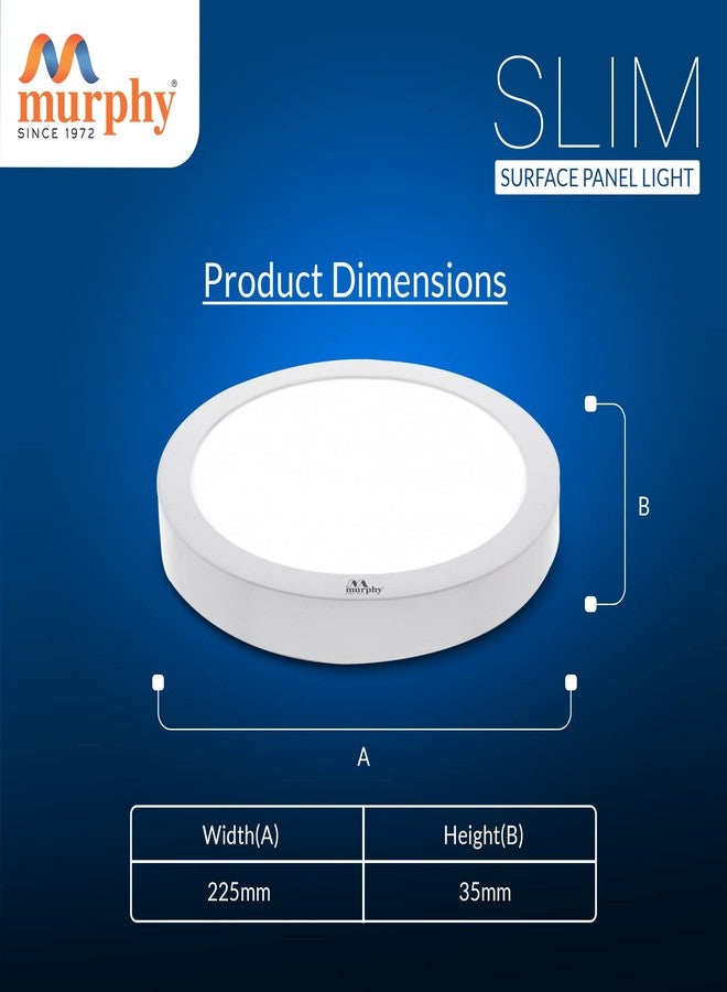 Murphy Aluminium 22-Watt Slim Round Led Surface Mount Panel Light (Cool White, Pack Of 2), No False Ceiling Required - Image 3